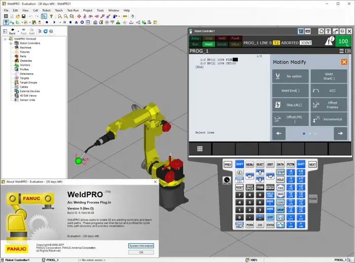 capture d'écran du logiciel Fanuc_roboguide