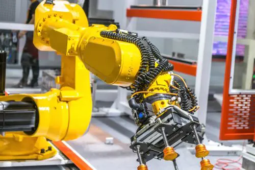 robot arm in factory