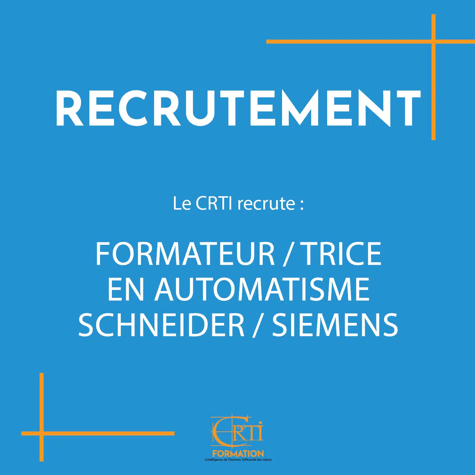 recrutement formateur automatisme schneider et siemens